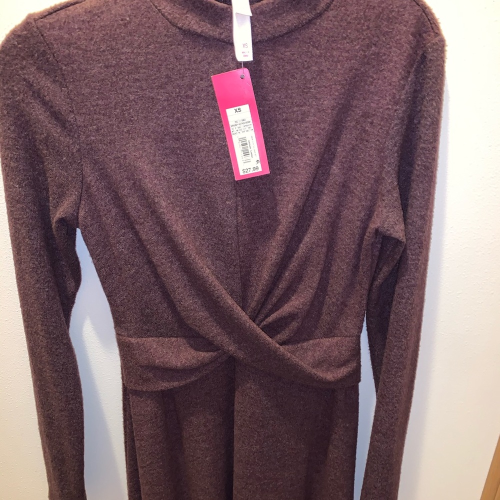 burgundy long sleeve dress